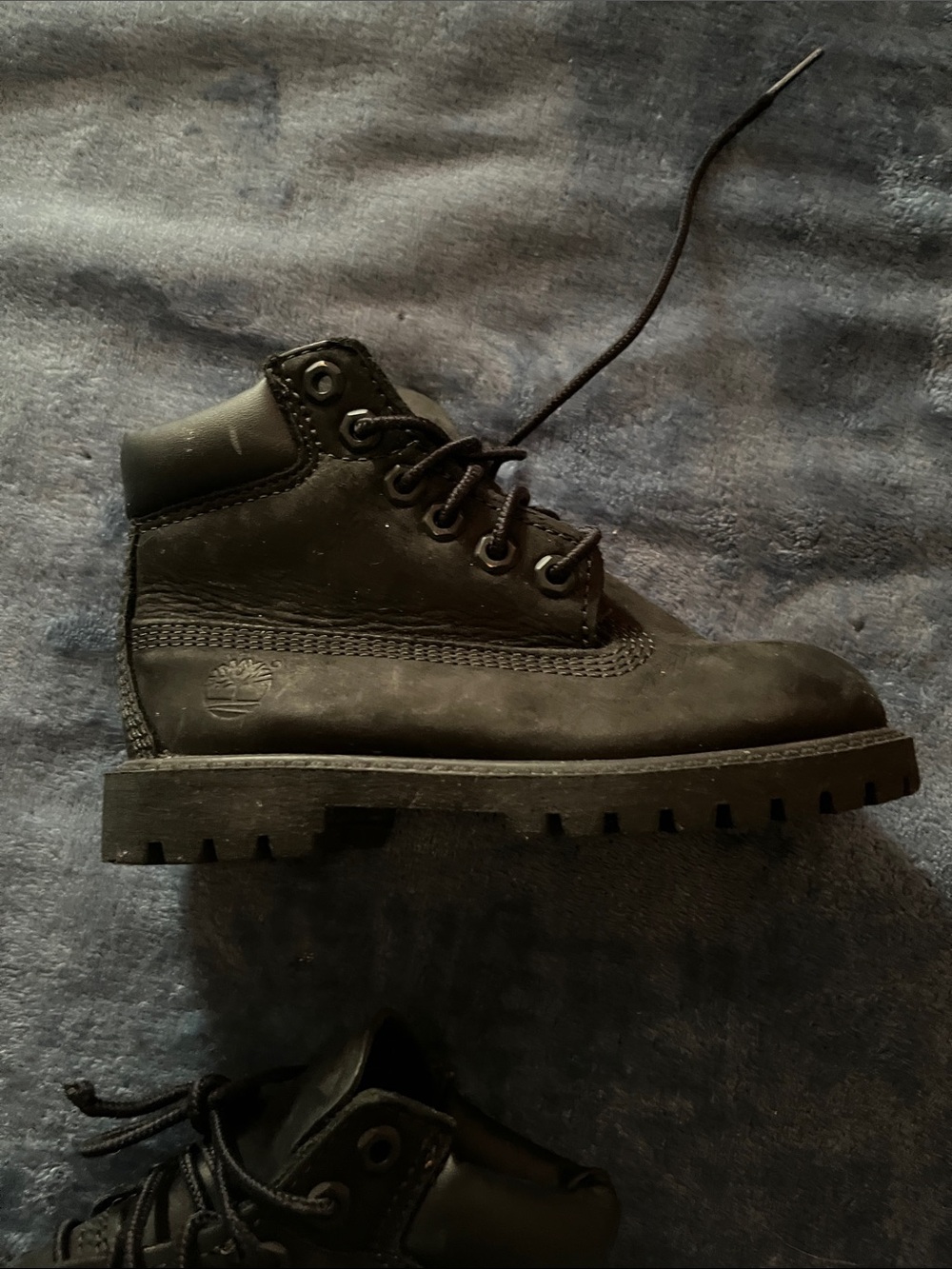 Timberland Kids Black Brown Lace-Up Boots - Picture 2 of 5